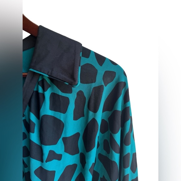 DIANE VON FURSTENBERG NWT Viole shirred printed jersey blouse Sz Large $388 MSRP - Picture 5 of 16